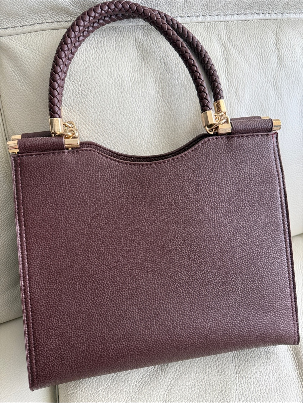 Mystique Boutique Braided-Handle Satchel in Plum
